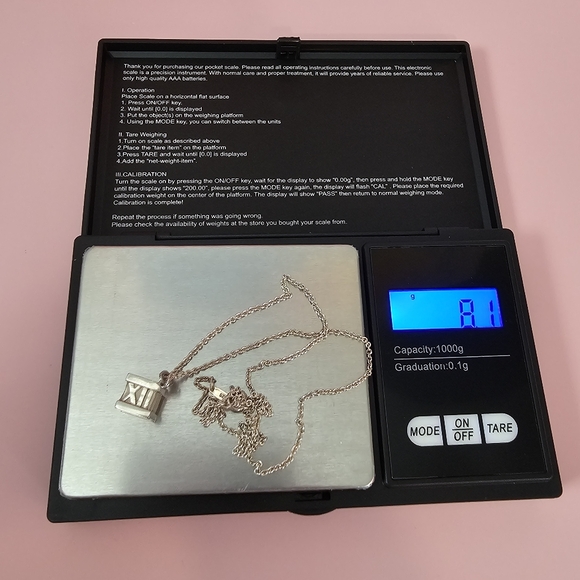 Tiffany & Co. Atlas Cube Roman Numerals 925 Sterling Pendant Necklace VGUC - Picture 10 of 16